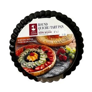 NWT (2) Roshco Rnd Quiche Tart Pan Bakers Advantage Nonstick Commercial 6”x 1”